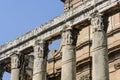 Detail of the entablature of temple of Antonio and Faustina Royalty Free Stock Photo