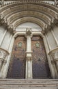 Detail of the entrance to the Cuenca Cathedral Royalty Free Stock Photo