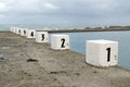 Plots of the seawater swimming pool at Plat Gousset beach in Granville in Normandy