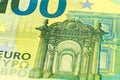 Detail of a 100 euro bank note second edition obverse Royalty Free Stock Photo