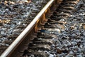 Detail of an european train track Royalty Free Stock Photo