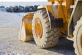 Detail of the excavator's wheel Royalty Free Stock Photo