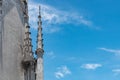 Detail of exterior facade of old catholic church in a brazilian historic town Royalty Free Stock Photo