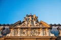 Detail of the exterior of the Louvre, Paris Royalty Free Stock Photo