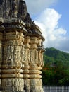 Detail of the exterior view of the Jainist temple, Ranakpur, Rajasthan, India Royalty Free Stock Photo