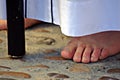 Detail of a penitent feet at a procession in Carmona 2s