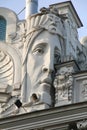 Detail on a faÃ§ade of an Art Nouveau building in Riga. Latvia Royalty Free Stock Photo