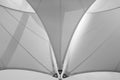 Detail of a fabric tensile roof.