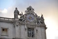 A detail of the facade of the Basilica of Saint Peter at the Vatican Royalty Free Stock Photo