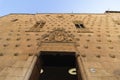 Facade of Casa de las Conchas in Salamanca, Spain, covered in scalloped shells, Community of Castile and LeÃÂ³n, Spain. Declared a