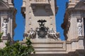 Detail of the facade of the city hall of the city of Valencia Royalty Free Stock Photo