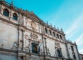 Detail of the facade of Colegio Mayor de San Ildefonso in Alcala de Henares, Spain