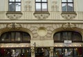 Detail of the facade design of an Art Nouveau apartment building