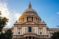 Facade and dome of St. Paul`s Cathedral Royalty Free Stock Photo