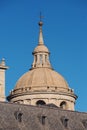 Detail of the facade of famous Monastery of El Escorial, Madrid.