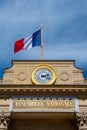 Detail of the facade of the French National Assembly building, Paris, France Royalty Free Stock Photo