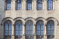 Detail facade historic building of University, square, Plaza Uni