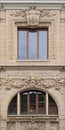 Detail of the facade of an art nouveau building in Antwerp