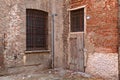 Detail of the facade of an italian castle