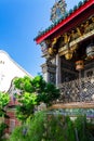 Detail of the facade of Khoo Kongsi clanhouse, UNESCO World Heritage site part of Georgetown, Penang, Malaysia Royalty Free Stock Photo