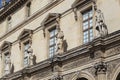 Detail of the facade of the Louvre