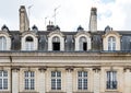 Detail of facade and mansard of old residential in Rennes Royalty Free Stock Photo