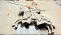 Detail of the facade medieval bas relief of the City of Pula. Croatia Royalty Free Stock Photo