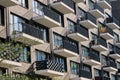 Detail of the facade of a modern apartment building Royalty Free Stock Photo