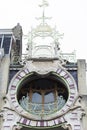 Detail of a modernist building in Brussels