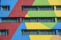 Detail facade multi-colored building on street of Kota Kinabalu, Malaysia