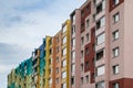 A detail of the facade of the old communist living building Royalty Free Stock Photo