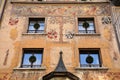 Detail facade of the old house. luzern. Switzerland. Royalty Free Stock Photo