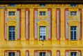 detail of facade of the palazzo ducale in the italian city genoa...IMAGE Royalty Free Stock Photo