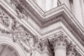 Detail on the Facade of St Pauls Cathedral Church, London, Royalty Free Stock Photo