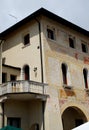 Detail of the facade of the Town Hall in PortobuffolÃÂ¨ province of Treviso in the Veneto (Italy)