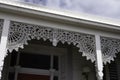 Detail of the facade of a traditional colonial residential house in Melbourne, Australia