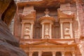 Detail of the facade of Treasury Al Khazneh, Petra, Jordan Royalty Free Stock Photo