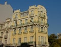 Detail of the facade of a typical apartment building in Lisbon, Portugal Royalty Free Stock Photo