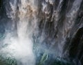 Detail of falling water Victoria Falls. Close-up. Mosi-oa-Tunya National park. and World Heritage Site. Zambiya. Zimbabwe. Royalty Free Stock Photo