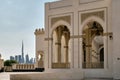 Detail of the famous beautiful Zabeel Grand Mosque in Dubai on a sunny day Royalty Free Stock Photo