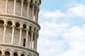 Detail of the famous Leaning tower of Pisa, Tuscany, Italy Royalty Free Stock Photo