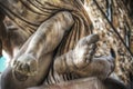 Detail of feet of Ratto di Polissena statue Royalty Free Stock Photo