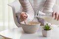 Woman having cereal for breakfast Royalty Free Stock Photo