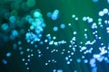 Detail of fiber optic blue and green Royalty Free Stock Photo