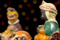 Detail of figurine of King Balthazar. Nativity scene. Christmas traditions.