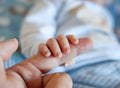 Detail of the fingers of a newborn, especially the nails. Royalty Free Stock Photo