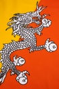 Dragon on the flag of the Kingdom of Bhutan Royalty Free Stock Photo