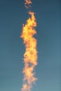 Detail of a flame produced by the burner of a hot air balloon Royalty Free Stock Photo