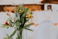 Detail of a flowers on a wedding hall Royalty Free Stock Photo