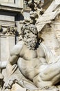 Detail of Fontana dei Quattro Fiumi on Piazza Navona in Rome Royalty Free Stock Photo